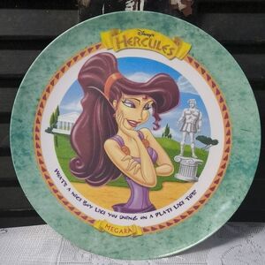 Disney Hercules Megara Decorative Plate - Green Border